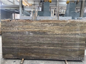 Persian Silver Grey Travertine Slabs For Engeerings
