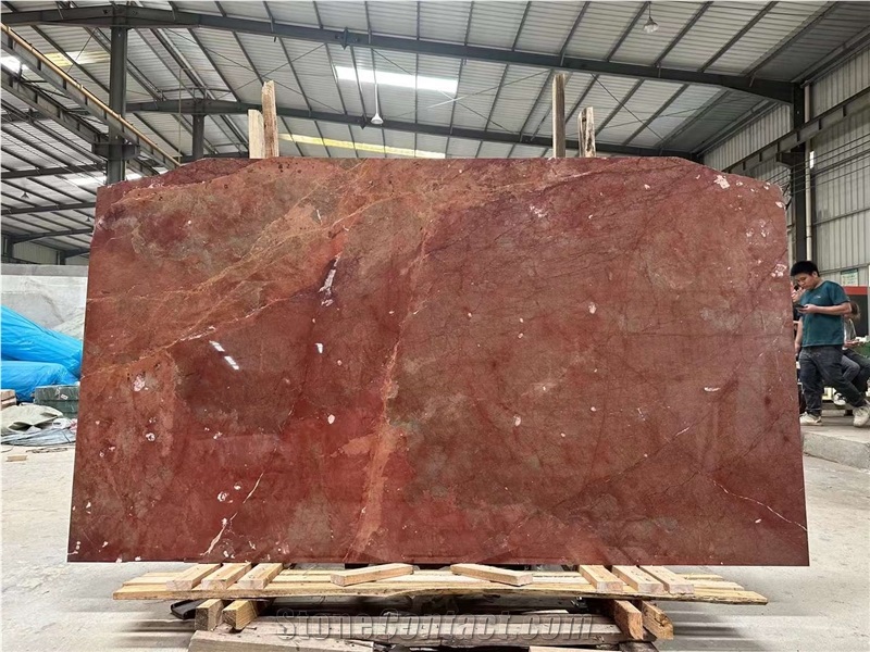 Rosso Collemandina Marble Slabs For Decor Design Application