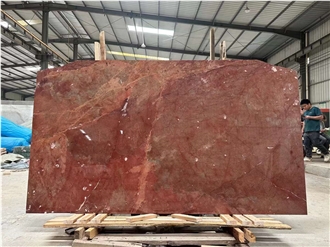 Rosso Collemandina Marble Slabs For Decor Design Application