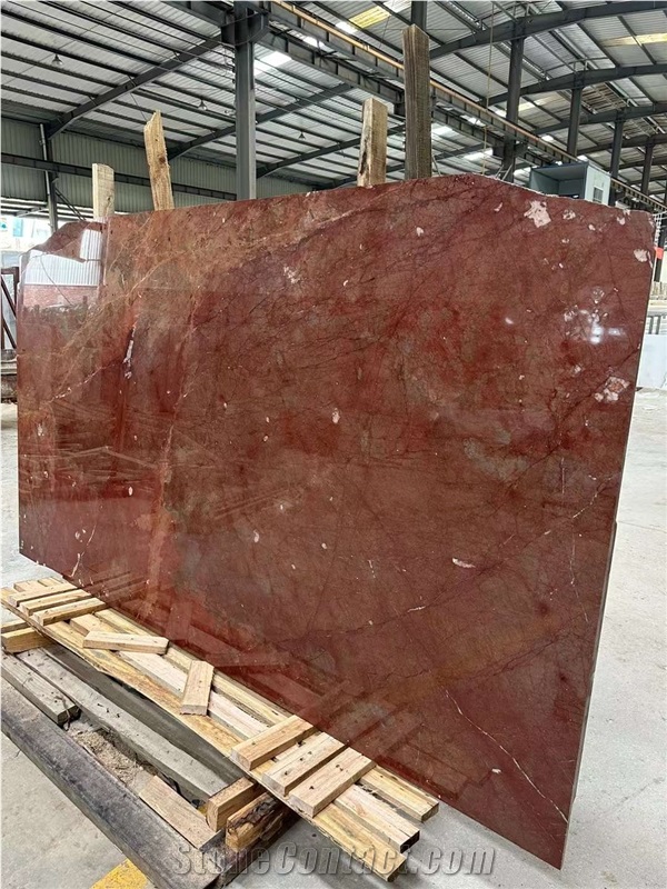 Rosso Collemandina Marble Slabs For Decor Design Application
