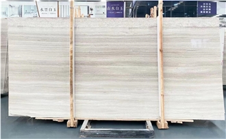 White Wood Marble Slab Wall Tiles