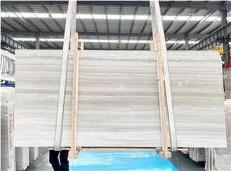 White Wood Marble Slab Wall Tiles