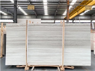 White Wood Marble Slab Wall Tiles