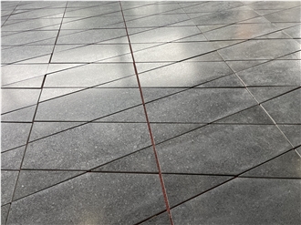 Leather Angola Black Granite Tiles For Indoor Floor