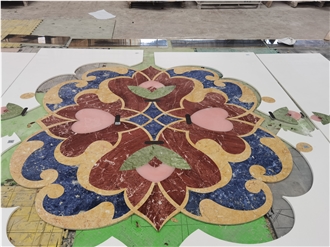 Wide Corridor Waterjet Floor Medallions For Villa