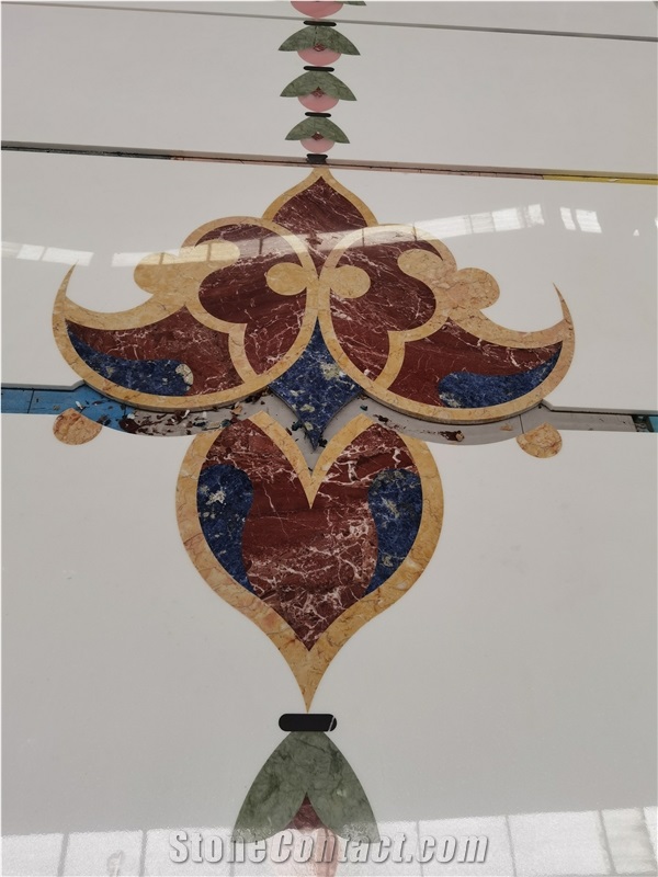 Wide Corridor Waterjet Floor Medallions For Villa
