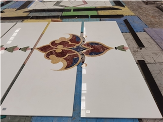 Wide Corridor Waterjet Floor Medallions For Villa