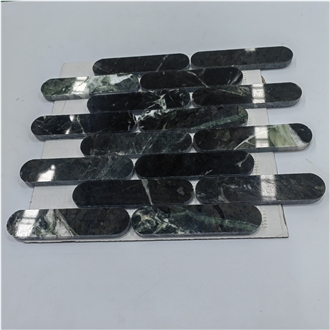 Prada Green Marble Strip Shape Mosaic Tiles
