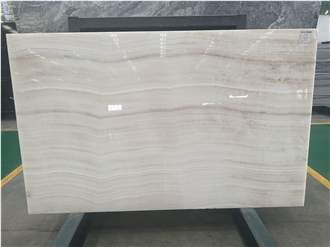 Straight Grain White Onyx Slab Stone For Floor