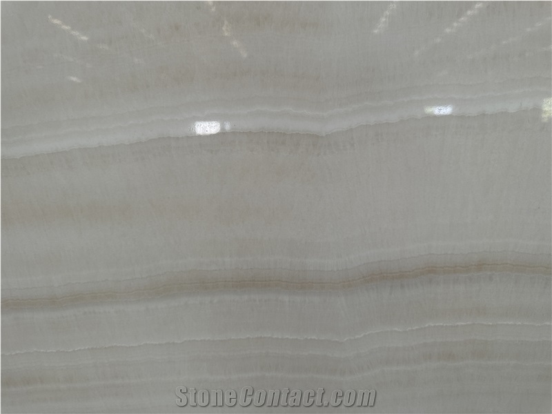 Straight Grain White Onyx Slab Stone For Floor