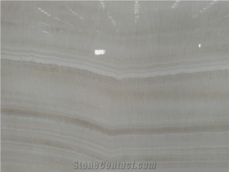 Straight Grain White Onyx Slab Stone For Floor