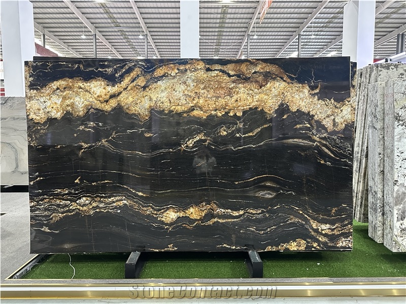 Brazil Gold Silk Magma Gold Granite Polished Slabs
