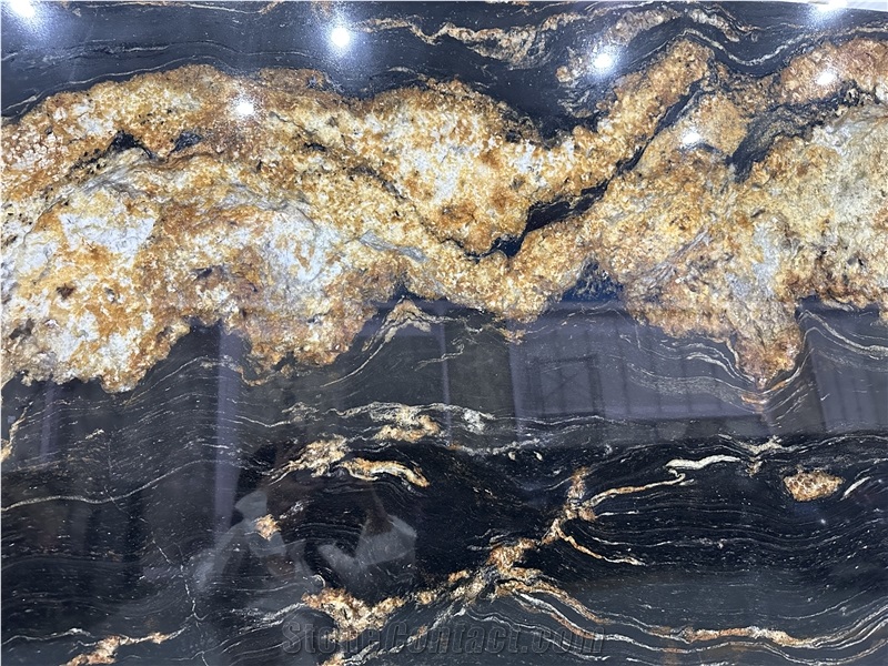 Brazil Gold Silk Magma Gold Granite Polished Slabs
