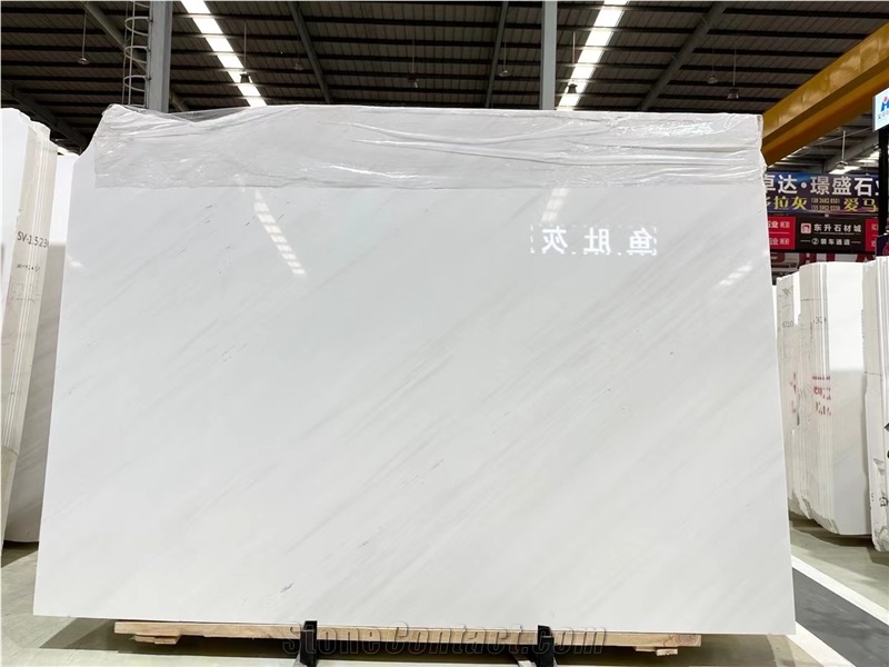 North Macedonia Sivec White Marble Slabs For Floor