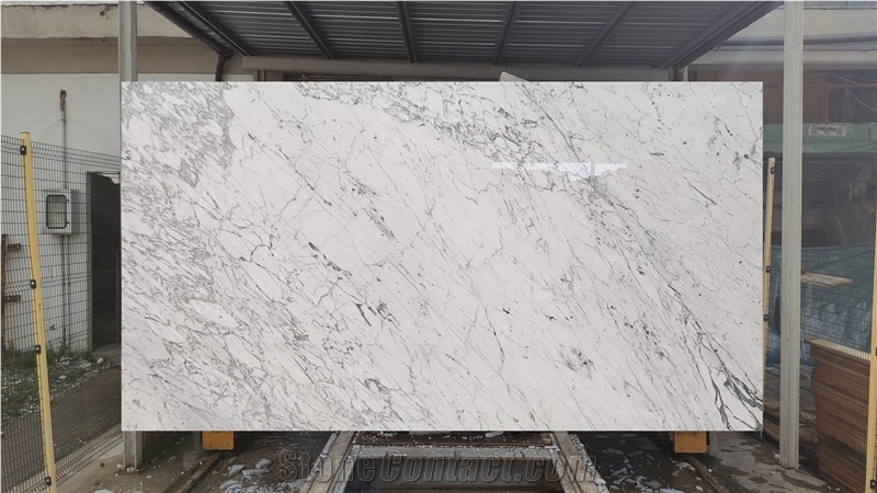 White Carrara Venatino Marble Slabs, Tiles