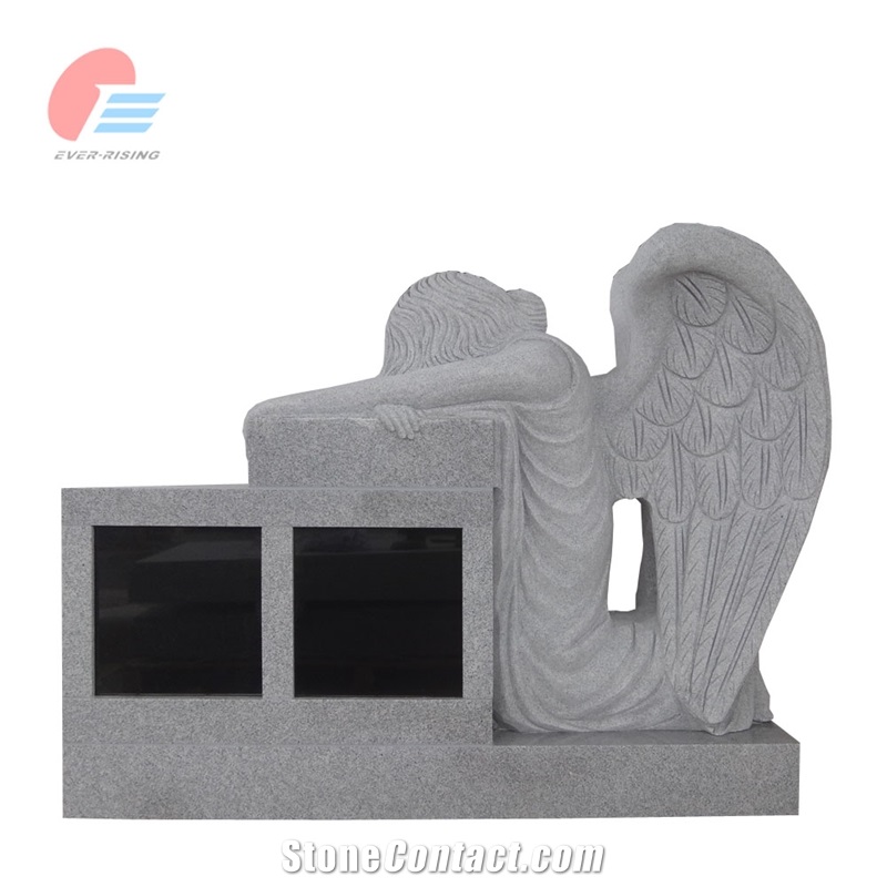 Georgia Grey G633 Granite Kneeling Angel 2 Niche Columbarium