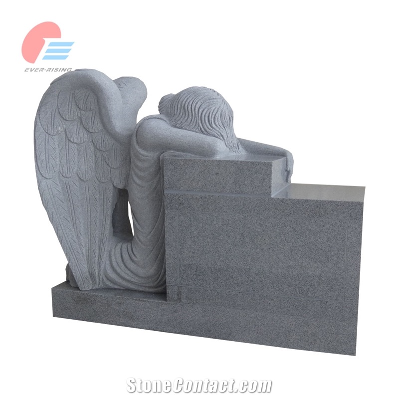 Georgia Grey G633 Granite Kneeling Angel 2 Niche Columbarium