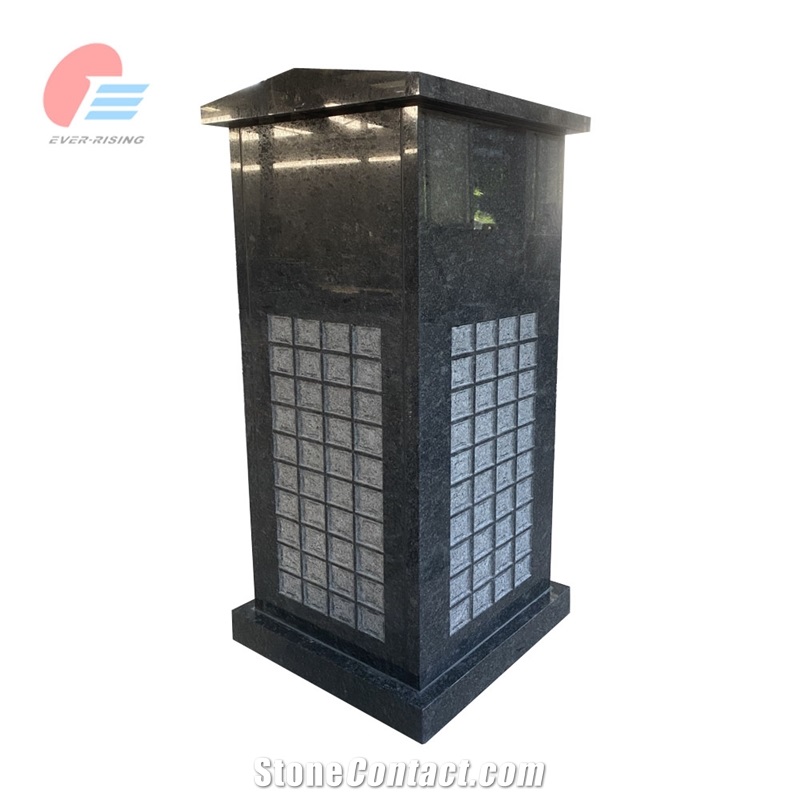 Steel Gray Granite Community Columbarium With Insert Plaque