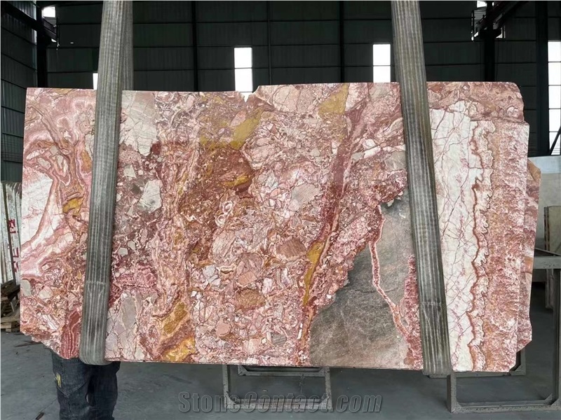 Arabescato Orobico Rosso Marble Slabs