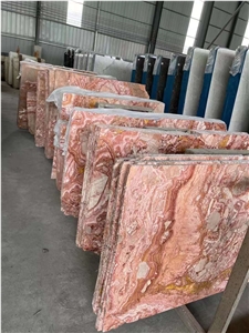 Arabescato Orobico Rosso Marble Slabs
