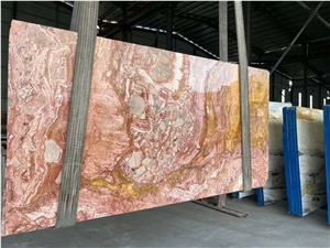Arabescato Orobico Rosso Marble Slabs
