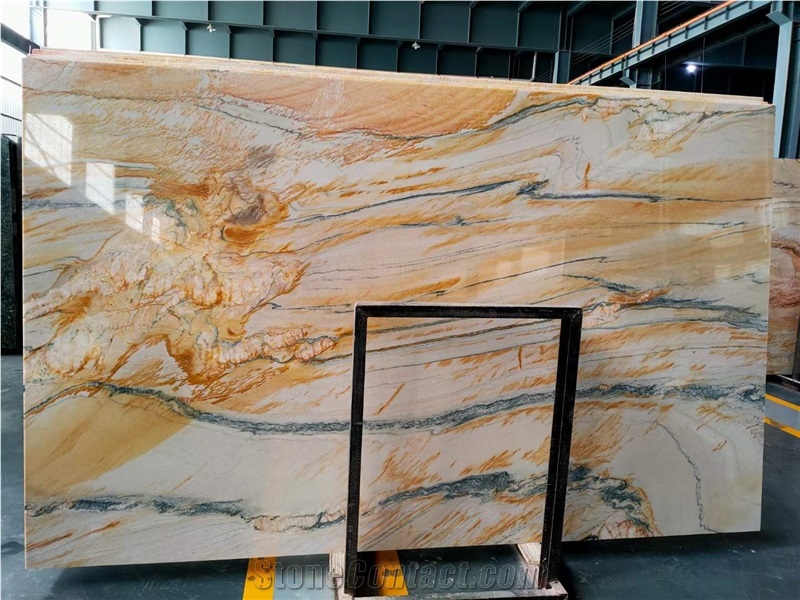 Macaubas Gold Quartzite Slabs Tiles