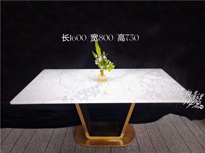 White Marble Dining Table Top