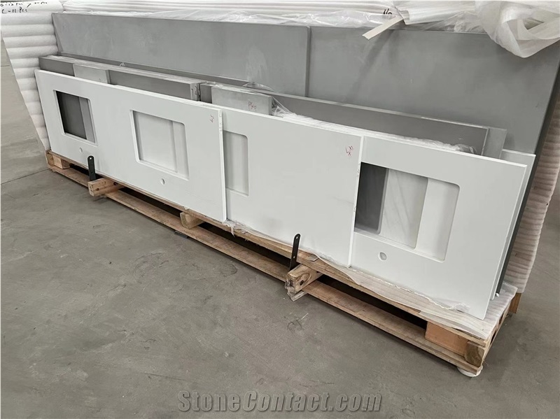 Super White Quarz Artificial Stone Bath Countertop