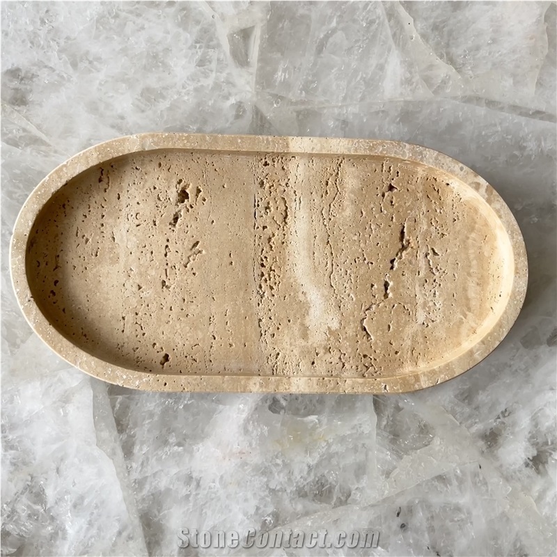Natural Travertine Luxury Jewelry Serving Shower Soap Dishes