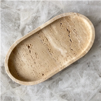 Natural Travertine Luxury Jewelry Serving Shower Soap Dishes