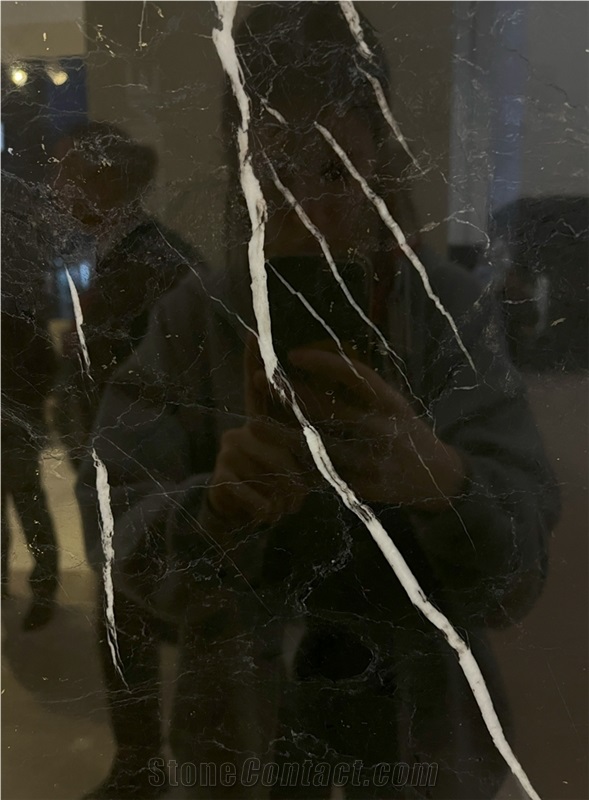 Elegant Black Marble Slab