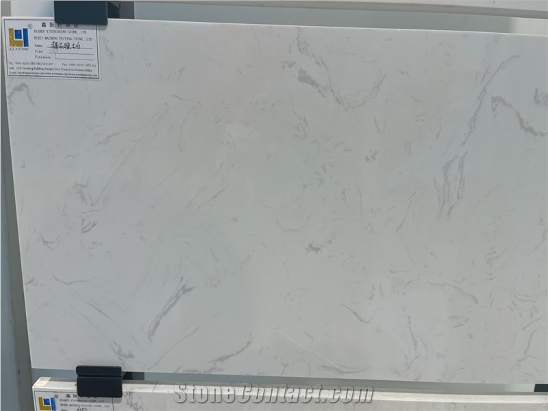 Elegant White Quartz Slab