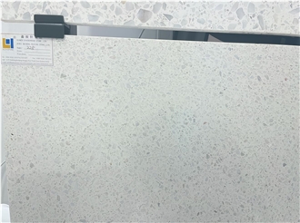 Pure White Terrazzo Slab