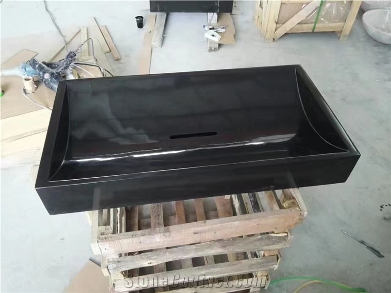 Black Marble Rectangular Wash Basin