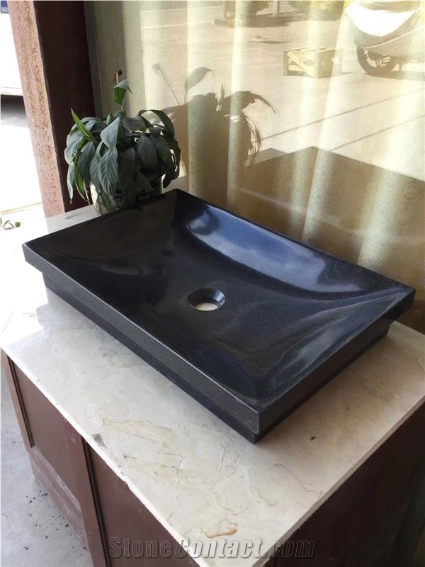 Black Marble Rectangular Wash Basin