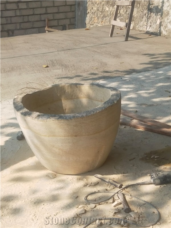 Limestone Planter Flower Pots