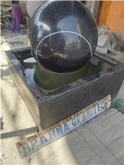 Green Marble Floating Ball Fountain, Rolling Sphere, Granite Kugel