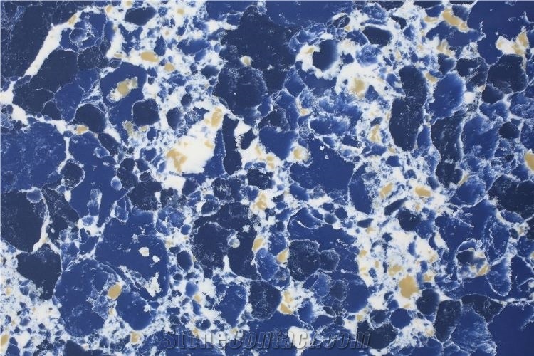 Blue Sodalite Quartz Artificial Stone Slabs