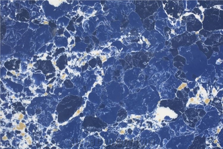 Blue Sodalite Quartz Artificial Stone Slabs