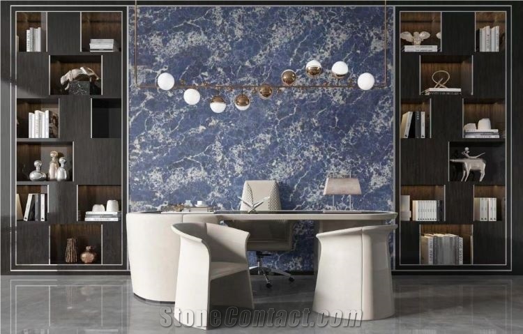 Blue Sodalite Quartz Artificial Stone Slabs