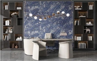 Blue Sodalite Quartz Artificial Stone Slabs