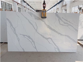 Calacatta White Quartz Slabs For Flooring Wall Cladding Calacatta White Quartz Slabs For Flooring Wall Cladding