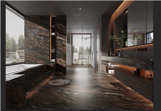 Brown Quartzite Capolavoro  Slab Wall Tiles