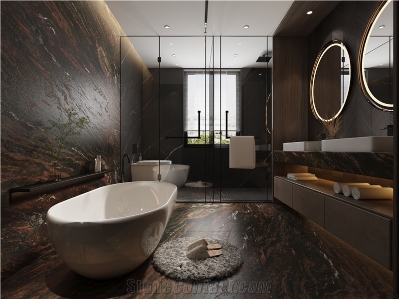 Brown Quartzite Capolavoro  Slab Wall Tiles