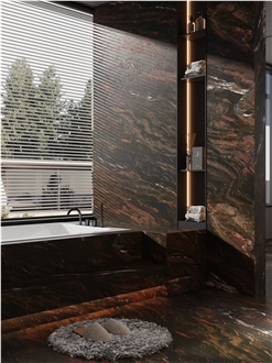 Brown Quartzite Capolavoro  Slab Wall Tiles