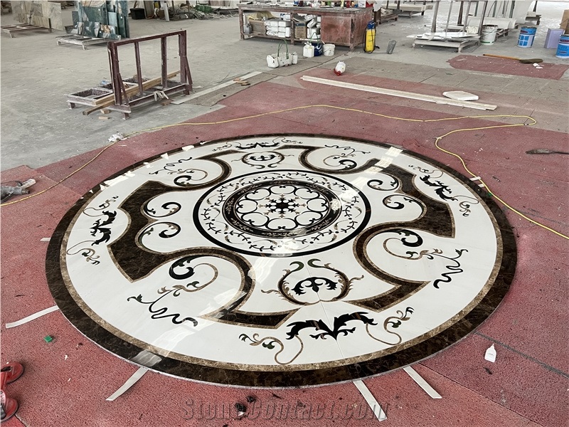 High End Marble Waterjet Inlay Medallion