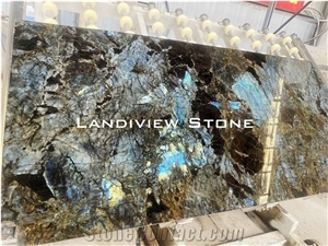 Labradorite Blue Granite Slabs, Lemurian Blue Granite Slabs