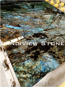 Labradorite Blue Granite Slabs, Lemurian Blue Granite Slabs