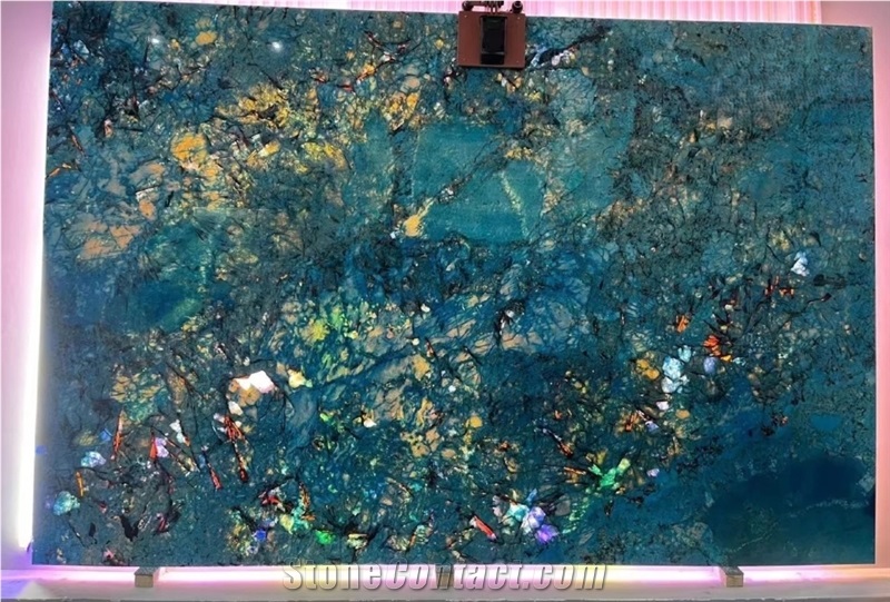 Luxury Decor Fantasy Blue Granite Slab For Wall Tiles