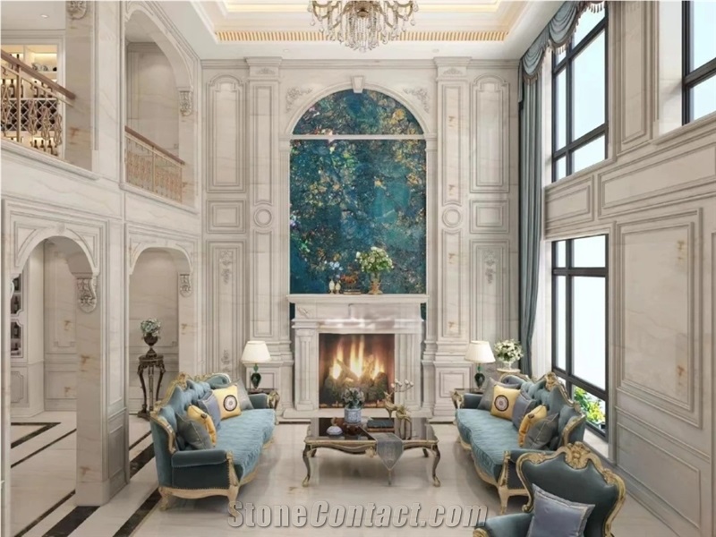 Luxury Decor Fantasy Blue Granite Slab For Wall Tiles